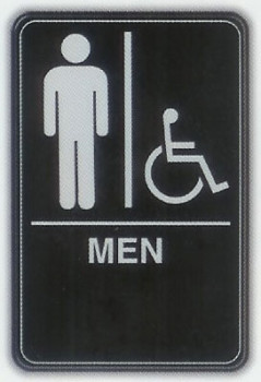 6x9 ADA Braille Sign - Men Handicap