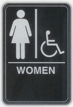 6x9 ADA Braille Sign - Women Handicap