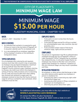 City of Flagstaff Minimum Wage Poster