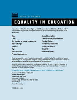 District of Columbia Equality in Education Poster