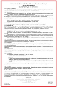 New Jersey Wage Order #12 Poster