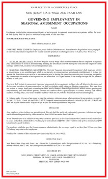 New Jersey Wage Order #2 Poster