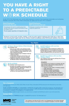 New York Retail Fair Workweek Notice Poster