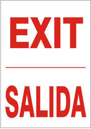 Exit Sign - Bilingual (7"x10")